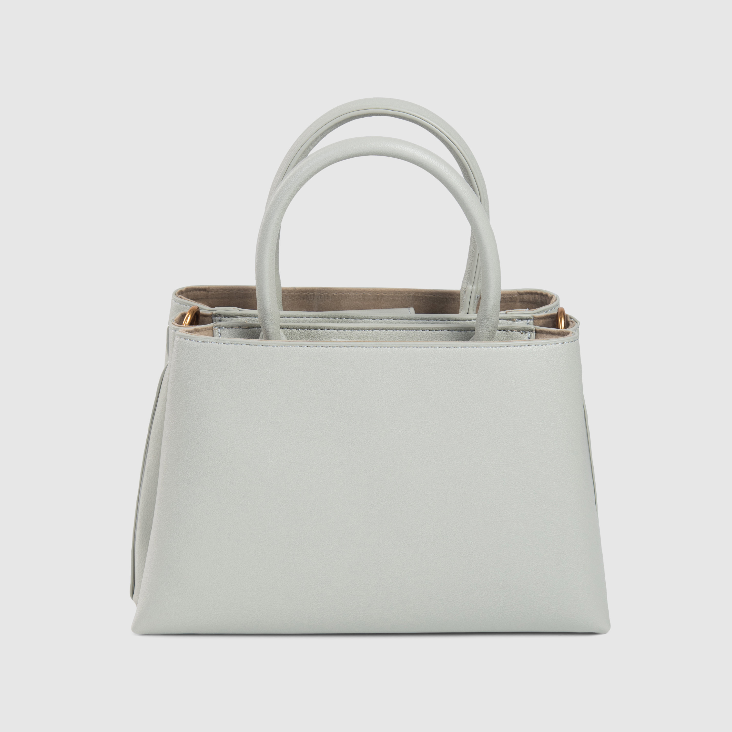 Solid Snap Button Satchel Bag