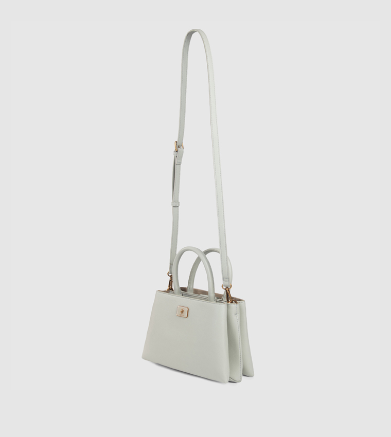 Solid Snap Button Satchel Bag