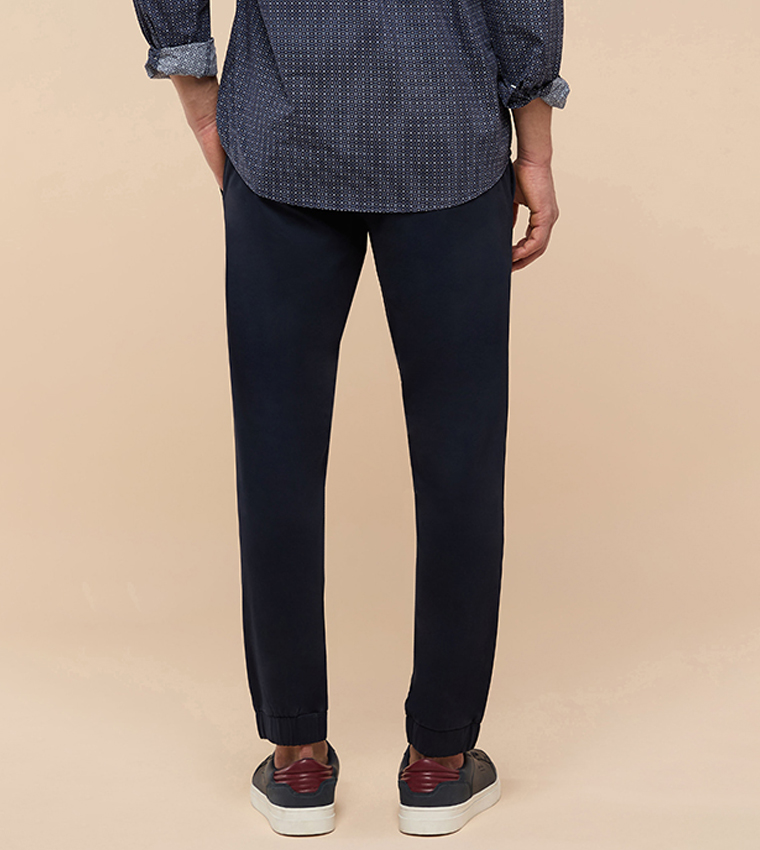 Solid Jogger Pants with Drawstring Waist