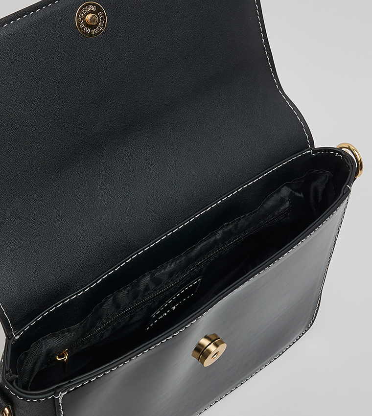 Glossy Flap Shoulder Bag
