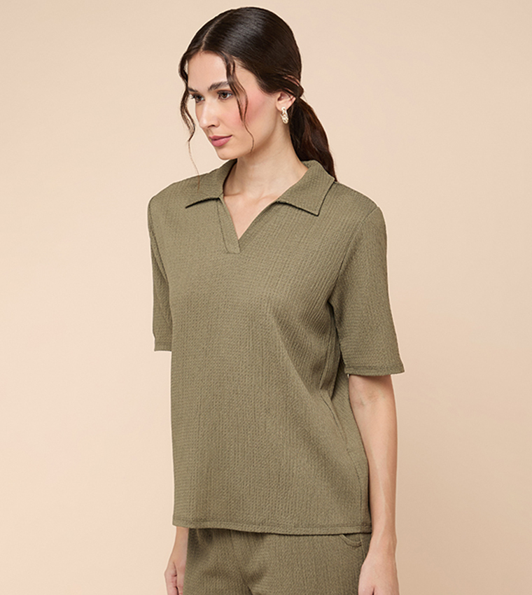 R&B  Polo T-Shirts - Olive Polo T-shirts