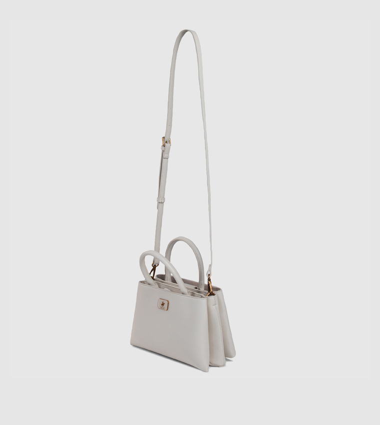Textured Snap Closure Satchel Bag