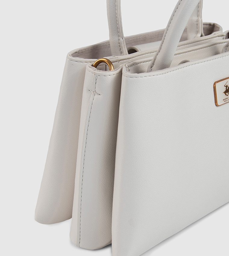 Textured Snap Closure Satchel Bag