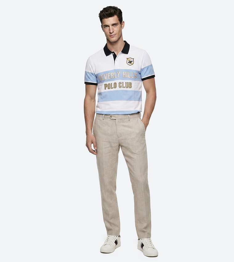 Textured Slim Fit Trousers