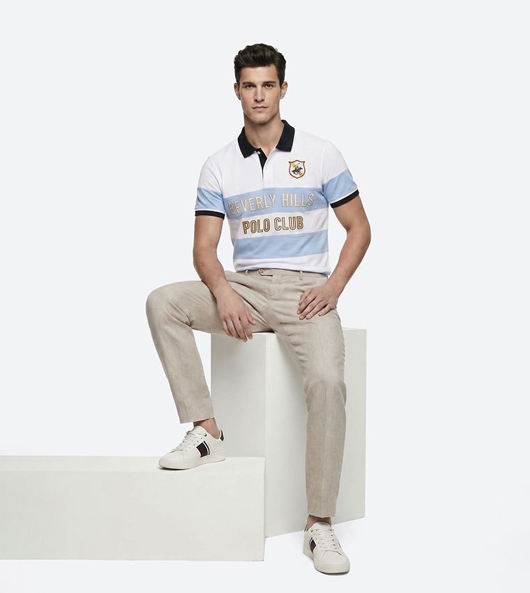 Textured Slim Fit Trousers