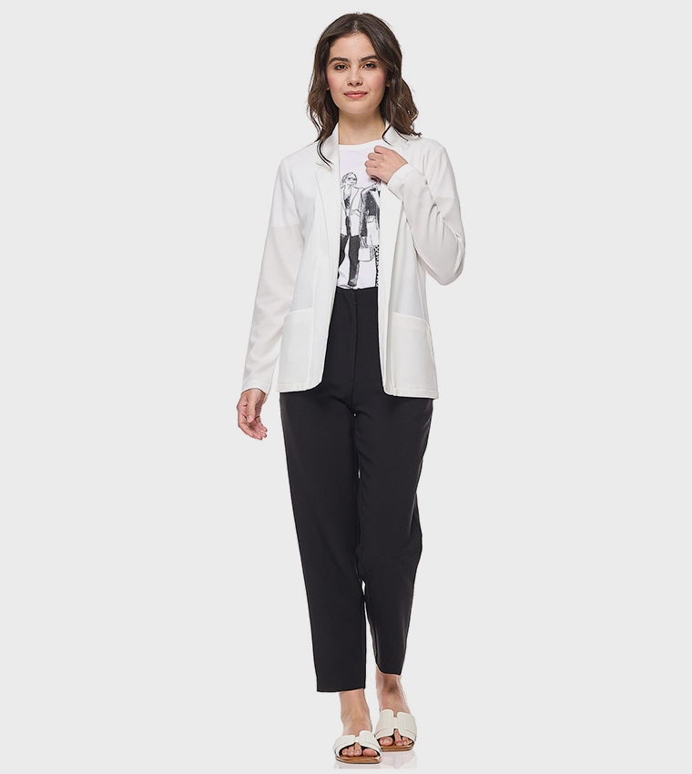 جاكيت سادة بأكمام طويلة  