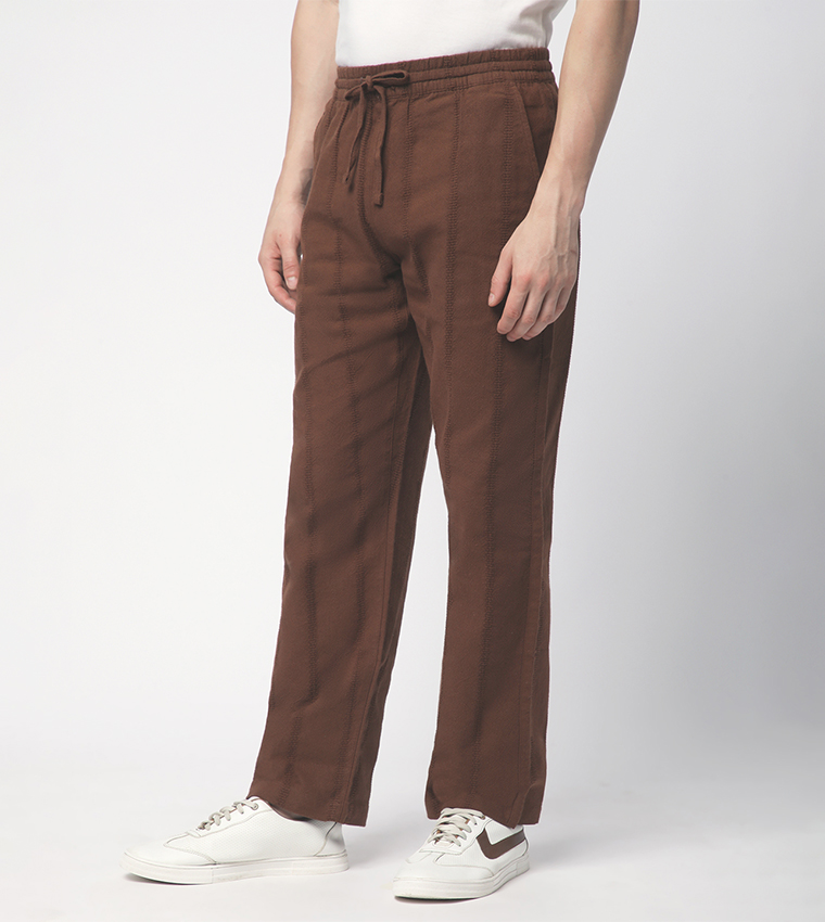 Linen Drawstring Waist Pants