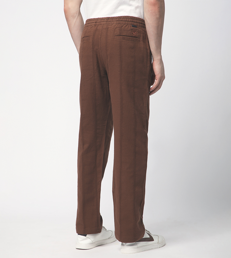 Linen Drawstring Waist Pants