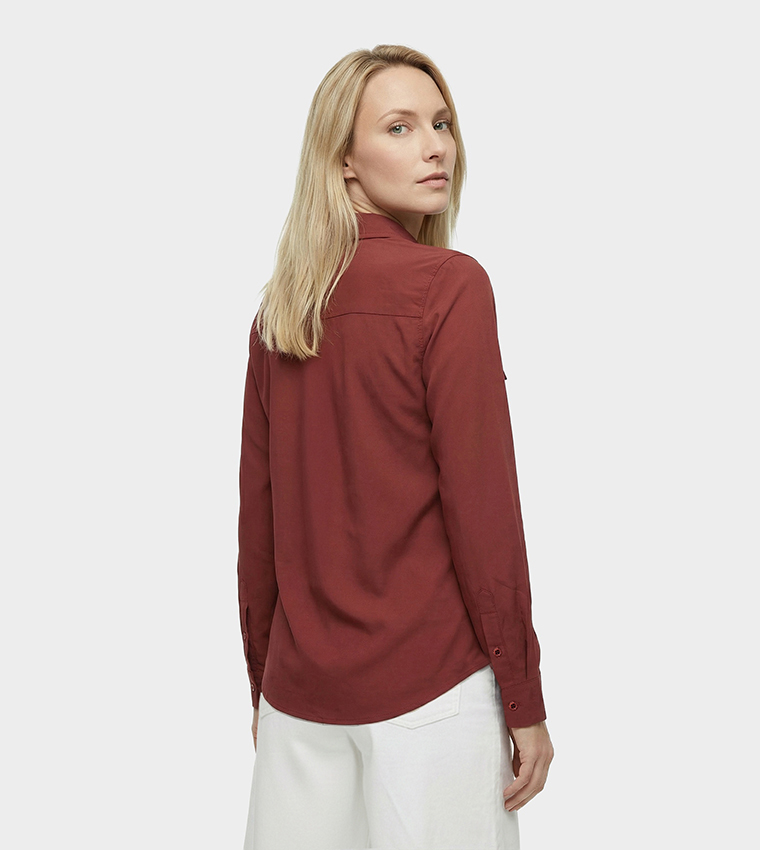 AURA Solid Woven Long Sleeves Shirt