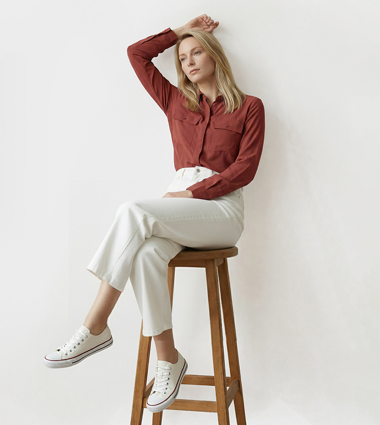 AURA Solid Woven Long Sleeves Shirt
