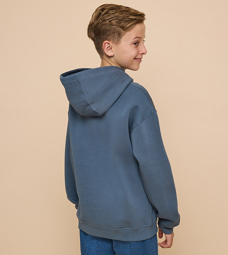 Printed Hoodie with Long Sleeves