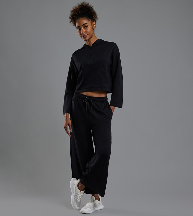 Solid Hoodie with Long Sleeves