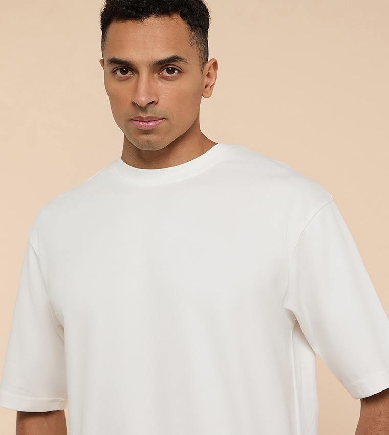Solid T-Shirt with Crew Neck and Short Sleeves