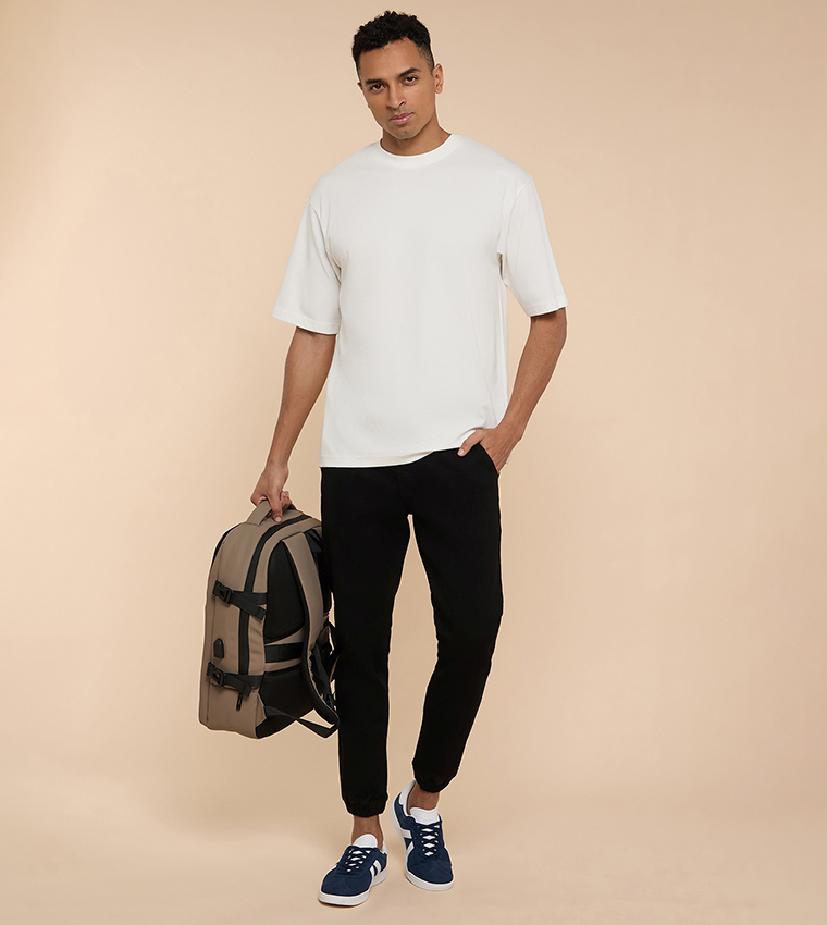 Solid T-Shirt with Crew Neck and Short Sleeves