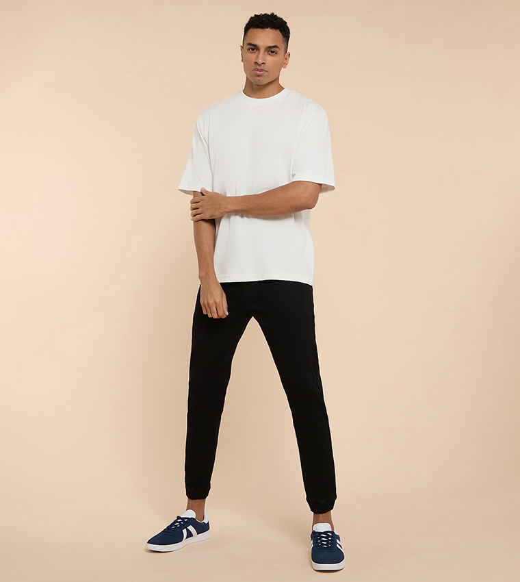 Solid T-Shirt with Crew Neck and Short Sleeves