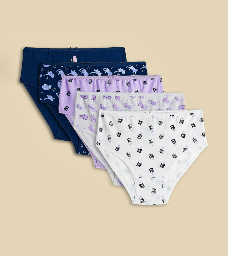 5 Pack Printed Bikini Briefs