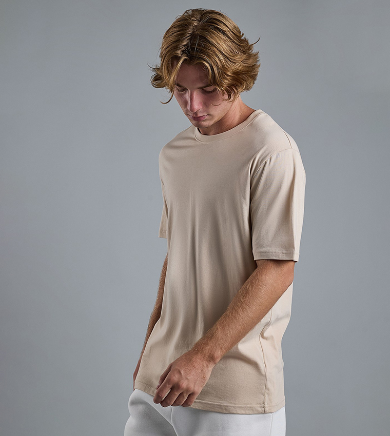 Solid T-Shirt with Crew Neck and Short Sleeves