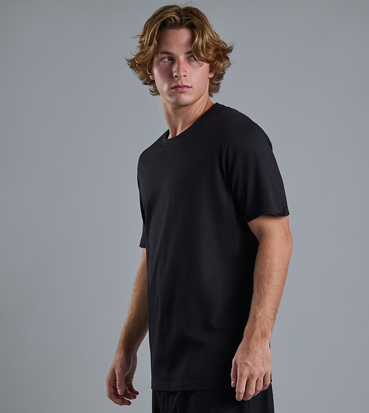 Solid T-Shirt with Crew Neck and Short Sleeves