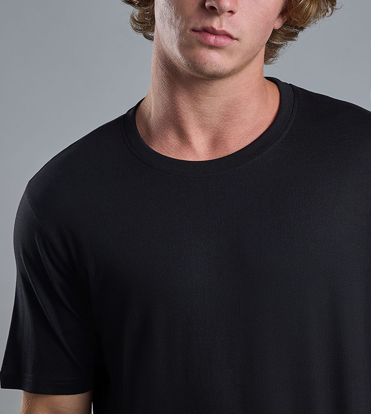 Solid T-Shirt with Crew Neck and Short Sleeves