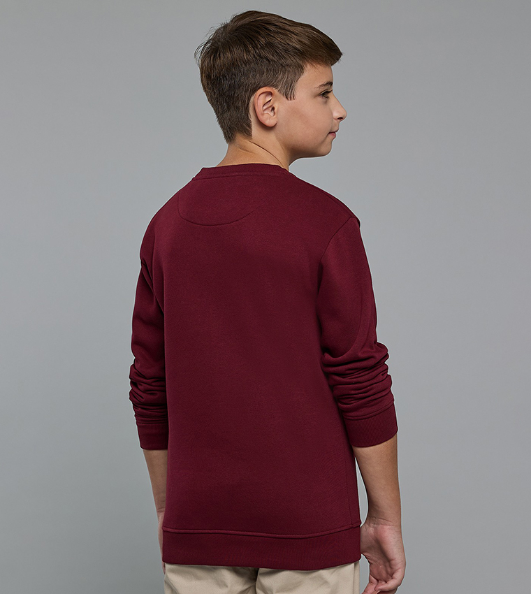 Printed Sweatshirt with Crew Neck and Long Sleeves