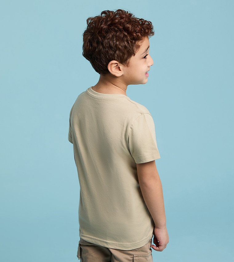 Printed T-Shirt with Crew Neck and Short Sleeves