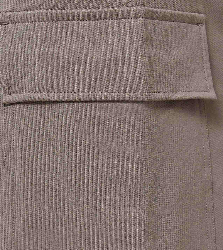 بنطال كارغو سادة بخصر مرن