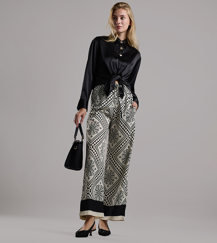 Solid Shirt with Classic Collar and Long Sleeves