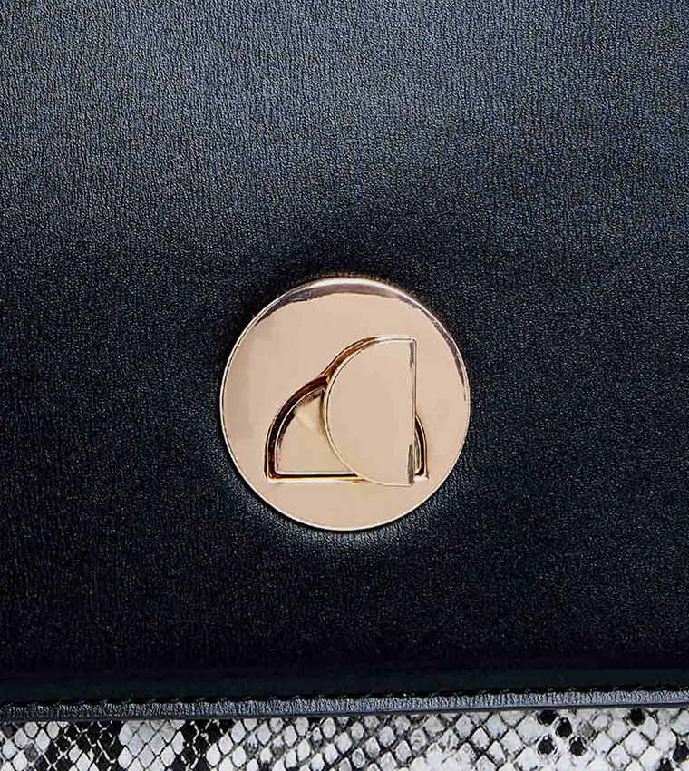 Snake Print Top Handle Bag