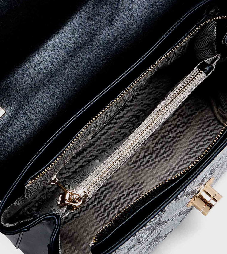 Snake Print Top Handle Bag