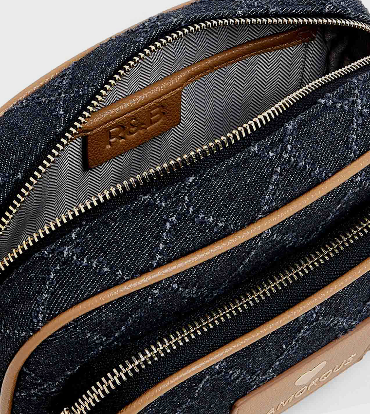 Distressed Denim Crossbody Bag