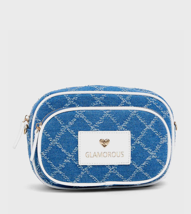 Distressed Denim Crossbody Bag