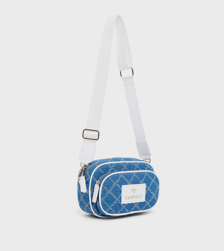 Distressed Denim Crossbody Bag