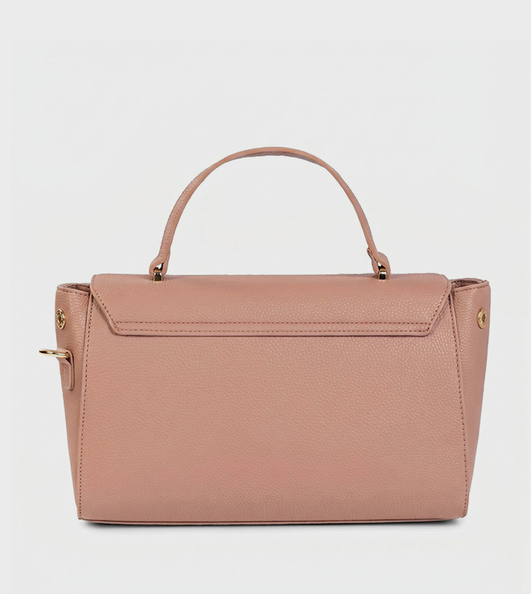 Textured Push Lock Handheld Bag