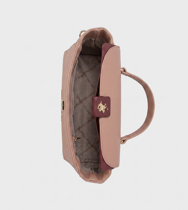 Textured Push Lock Handheld Bag