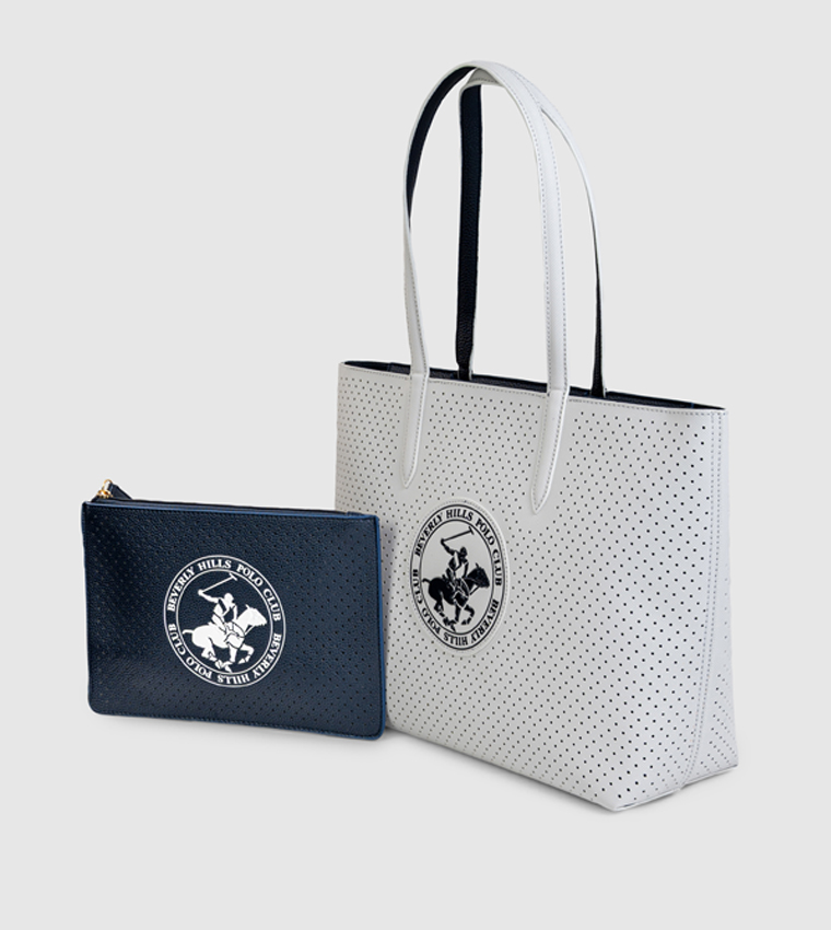 Logo Detail Perforated Tote Bag Set