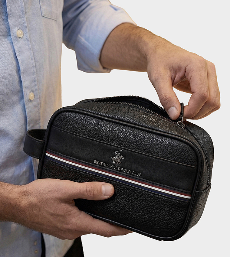 Logo Detail Zippered Toiletry Bag