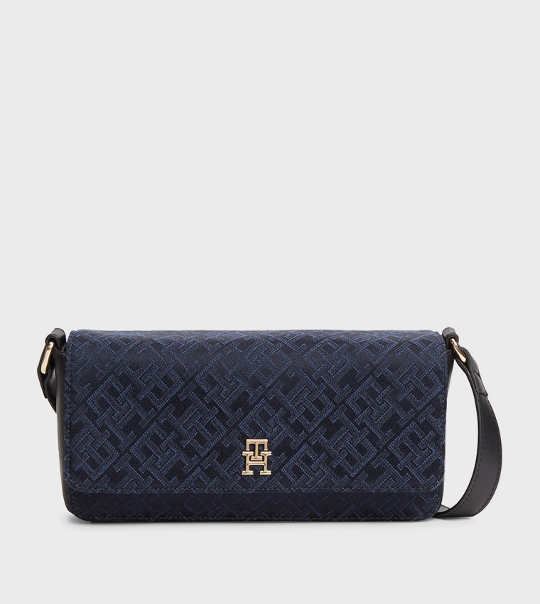 Monogram Patterned Flap Crossbody Bag