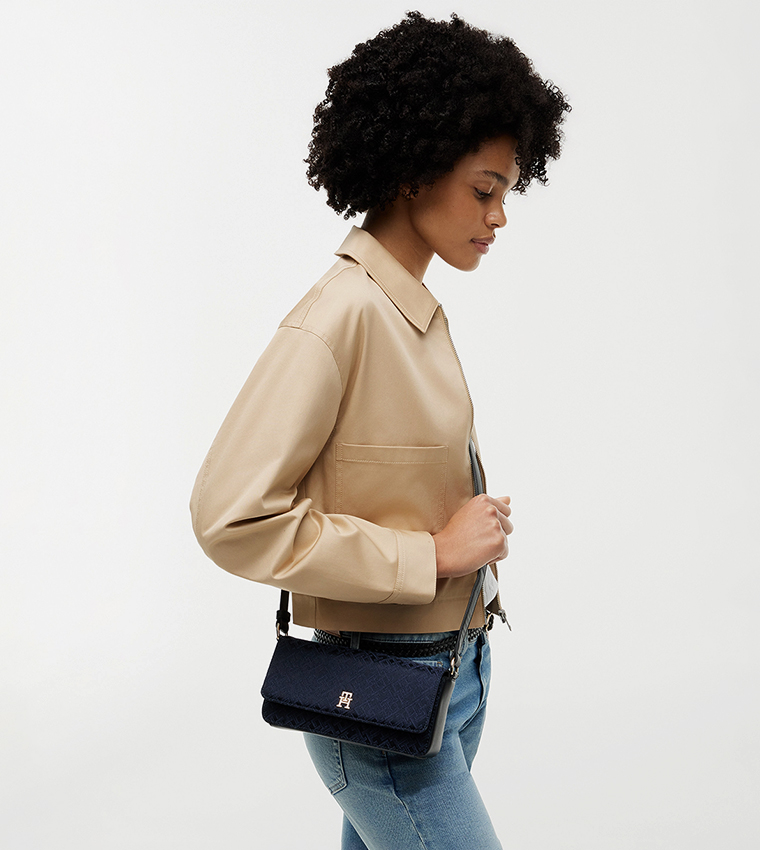 Monogram Patterned Flap Crossbody Bag