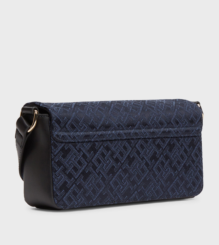 Monogram Patterned Flap Crossbody Bag