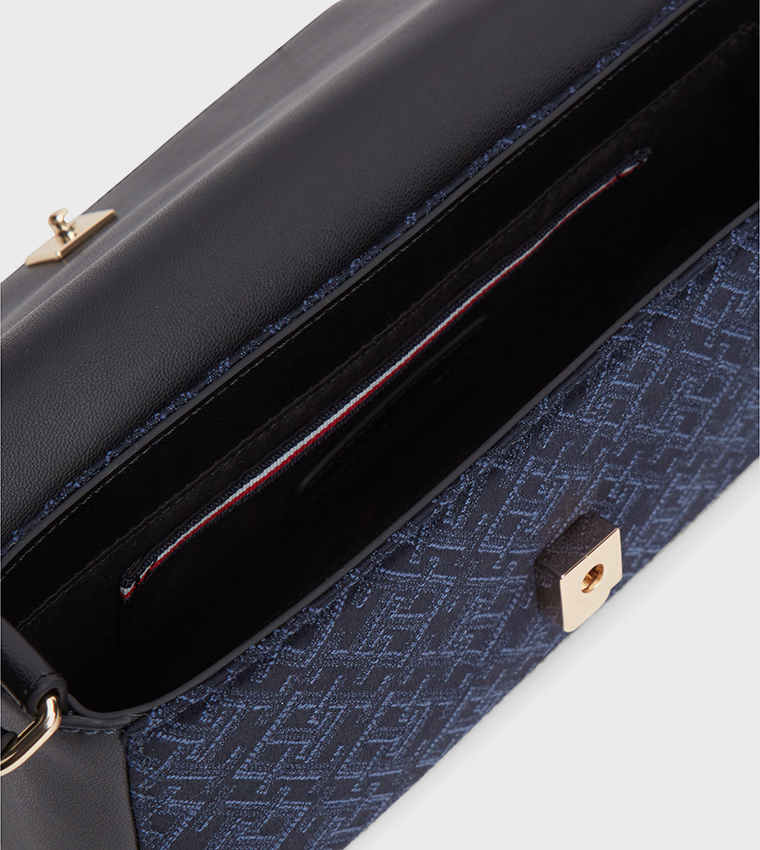 Monogram Patterned Flap Crossbody Bag