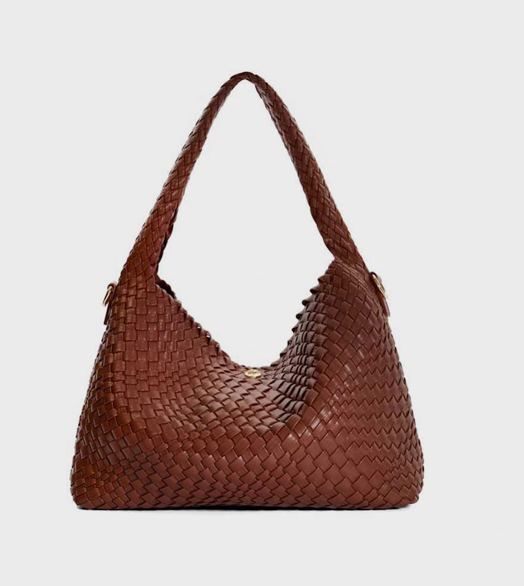 DELIBERATE Basket Weave Shoulder Bag
