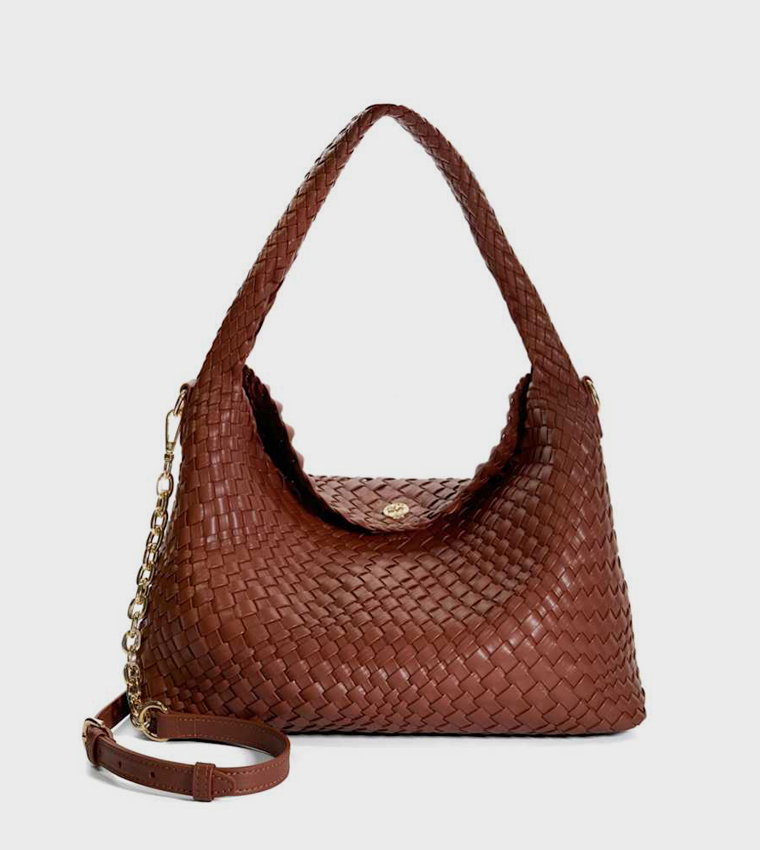 DELIBERATE Basket Weave Shoulder Bag