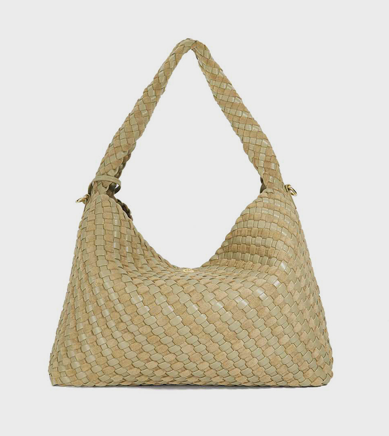DELIBERATES L Basket Weave Shoulder Bag