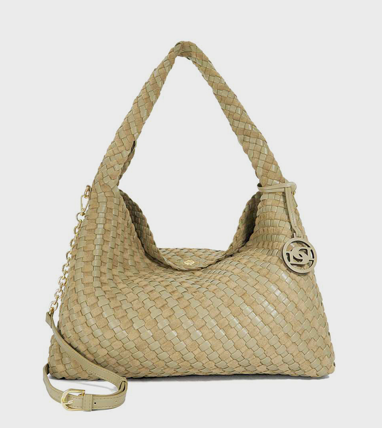 DELIBERATES L Basket Weave Shoulder Bag