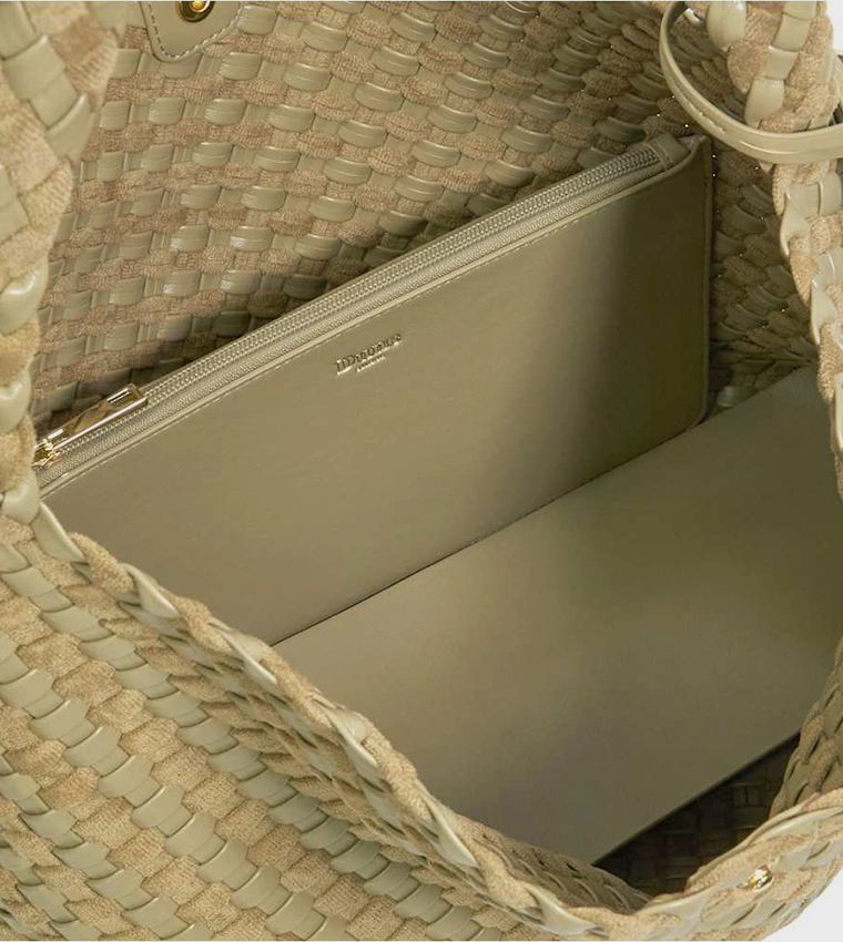 DELIBERATES L Basket Weave Shoulder Bag