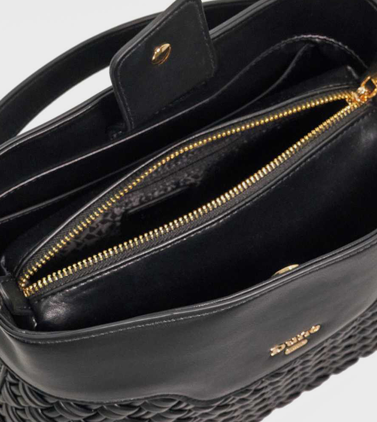 DINIDELPHINE Basket Weave Shoulder Bag