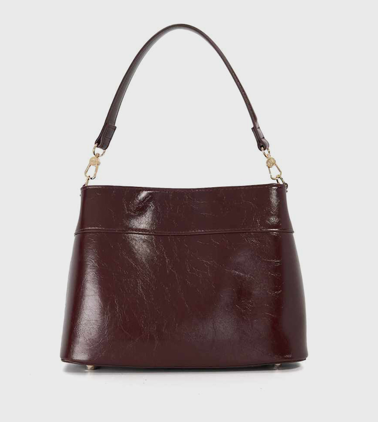 DINIDELPHINE Basket Weave Shoulder Bag