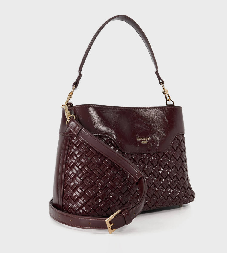 DINIDELPHINE Basket Weave Shoulder Bag