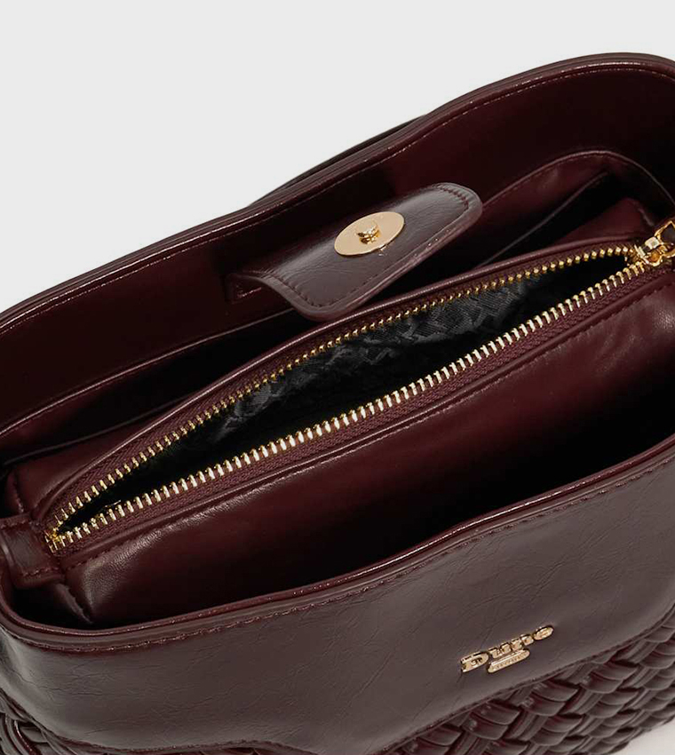 DINIDELPHINE Basket Weave Shoulder Bag