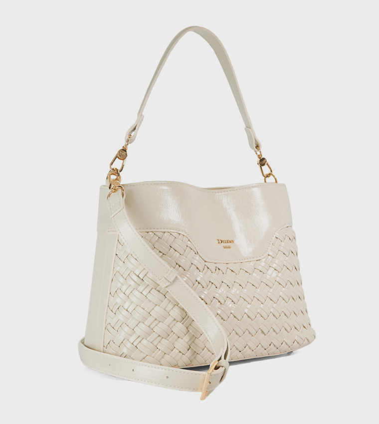 DINIDELPHINE Basket Weave Shoulder Bag